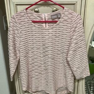 Chico’s Size 0 Pink and Gray Sparkly Wave Design Top